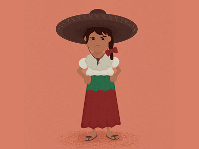 Desafiante characterdesign colorpalette digitalart drawing girl hispanic illustration mexican texture