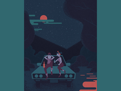 Stargazing adobe camping colorpalette digitalart illustration illustrator night photoshop texture