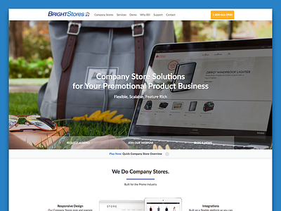 BrightStores, Inc. Web Design clean company stores site software technology web web design