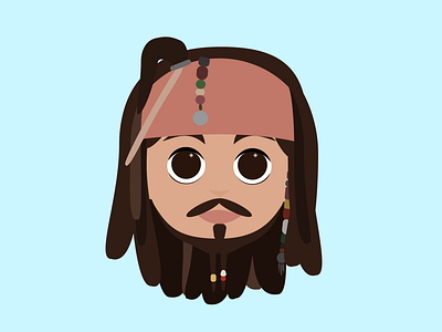 Avatar Picture Icon Flat Design Portraits avatar branding captain jack sparrow design digital art flat graphic design icons illustration logo pirates of the caribbean ui