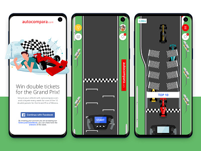 F1 contest | Game screenshots game gameplay illustration landing ui vector web