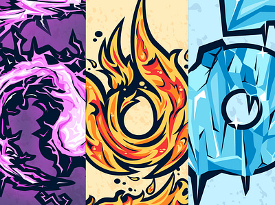 Elements art design fire good vibes ice illustration lightning streetart vector