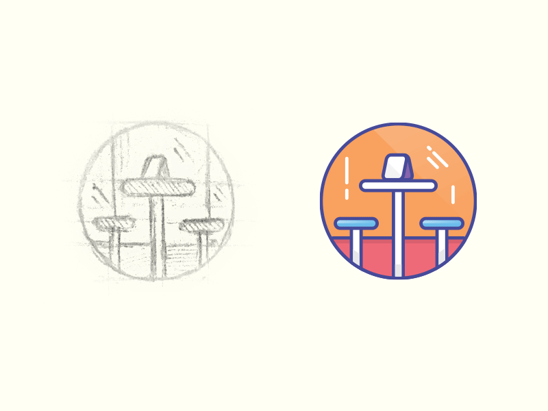 Icon Set from Sketch Process