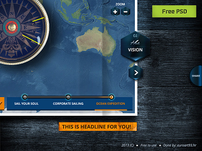 World Sailing freebie .psd buttons development map photoshop sailing ui ux web website