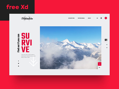 Freebie Time: Survival FREE XD Template adobe xd design free free xd freebie gift giveaway responsive survival template ui ux web web design web site website xd