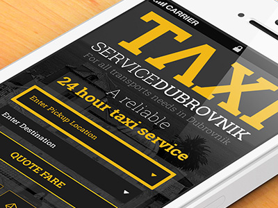 Taxi Dubrovnik android design iphone mobile responsive taxi ui ux