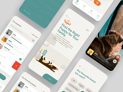 Puppies App 3 animal illustration animation animation design design doggo illustrations mobile app mobile app design mobile application design mobile applications mobile ui puppies puppy ui ui ux ui design uidesign uiux ux ui uxdesign