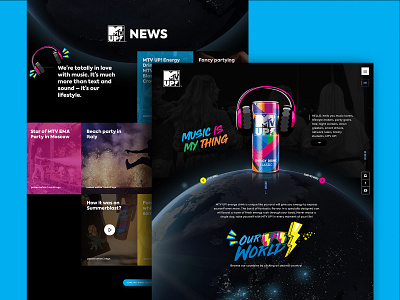 MTV UP Energy Drink Website animation design development energy drink mtv mtv up showcase ui web design website