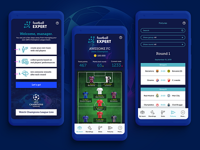 Football Expert - A Fantasy Football Game back end champions league design development fantasy football football football manager front end frontend development game responsive soccer uefa ui ux web web design web development web site website