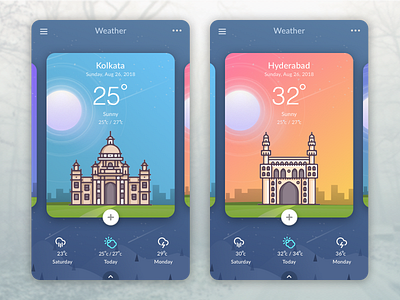 Weather App Screen app app ui design illustration sketch ui vector