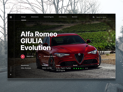 Alfa Romeo Web Template app branding design flat lettering sketch typography vector web website