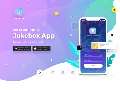 JUKEBOX 1x app app ui branding design icon sketch typography ui ux vector