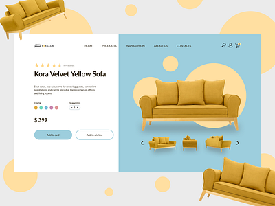 Sofa product card furniture design desi design graphic design logo ui