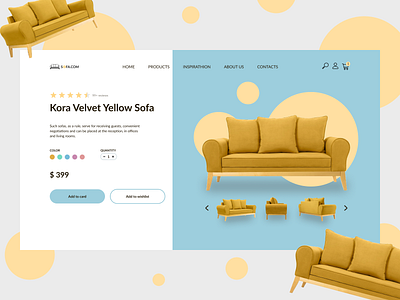 Sofa product card furniture design