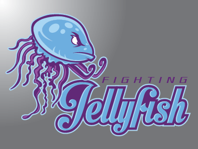 Fighting Jellyfish fantasy sports graphic design logo design mascot logo sports branding sports identity sports logo