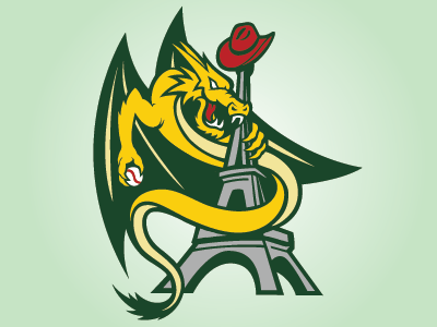 Paris Dragons college sports graphic design logo design mascot logo sports branding sports identity sports logo