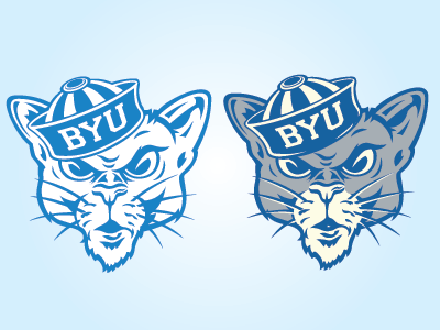 BYU Cougars artwork byu cougars college drawing graphic design logos mascot logo sports logo vintage logo restoration vintage sports