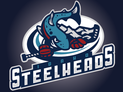 Idaho Steelheads Primary echl graphic design hockey idaho steelheads mascot logo sports branding sports logos