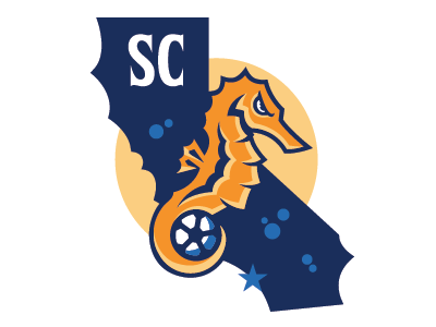 Southern California Seahorses graphic design logo design mascot logo pro sports seahorses soccer sports branding sports identity sports logo usl