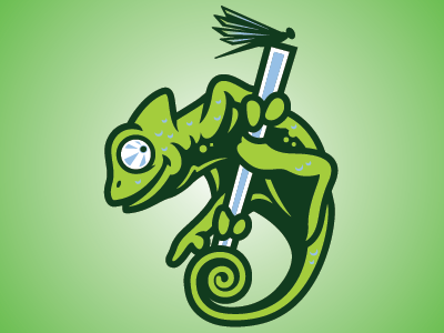 Stickit! Sticker Company_Secondary business logo chameleon mascot company branding company identity graphic design logo design mascot logo