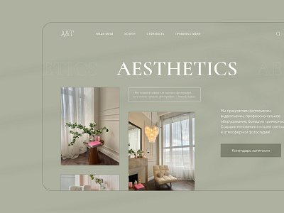 Concept for a photostudio "Aesthetics" design designconcept landing ui uidesign ux uxdesign webdesign