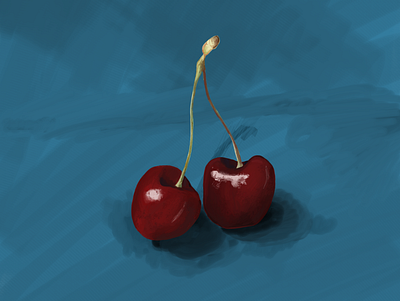 Realistic cherries :) artwork cherries cherry design digital graphic design illustration realism ui