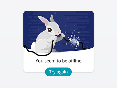 Offline Message bunny connection error grey lost offline pop up popup