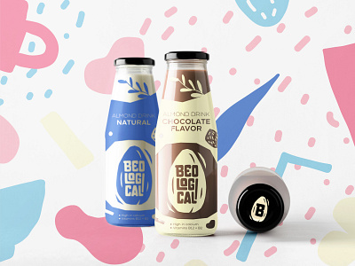 BEOLOGICAL - Packaging almond almond milk beological branding design graphic design illustration logo packaging vector