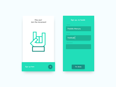 Ui 001 – Sign up 001 app dailyui design form green illustration mobile rock sign up ui ux web
