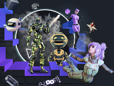 3D Characters for Bloometa, by The Blox 3d character design graphic design ui ux