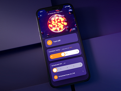 Heater Controller UI app app ui design interface ios purple ui design