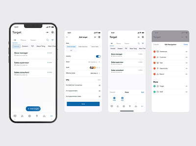 Sales management - add target application crm design marketing mobile app target ui ux