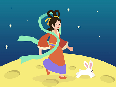 Mid Autumn Festival animation chang er chinese festival festival mid autumn festival rabbit the visual team