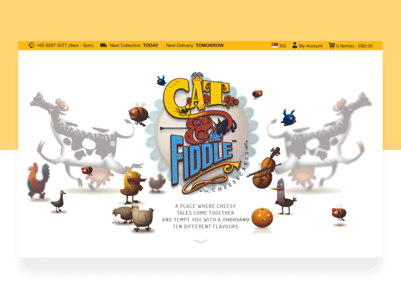 Cat and The Fiddle cheesecake ecommerce jindesign ui ux web
