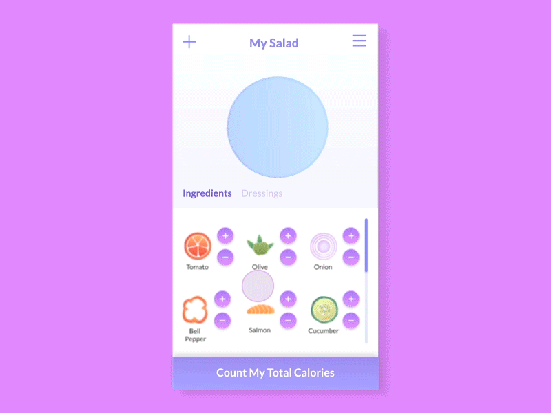 Salad Calculator by The Visual Team on Dribbble