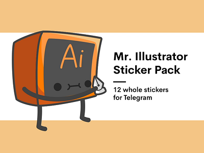 Mr. Illustrator Telegram Sticker Pack (Freebie) aftereffects animation bodymovin cute freebies illustrator jindesign motion graphic sticker telegram