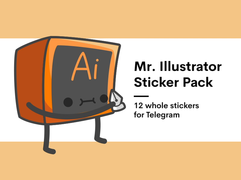 Mr Illustrator Telegram Sticker Pack Freebie By The Visual Team On Dribbble