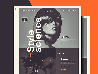 Sando Hairdressing hair landing page layout style swiss typography ui ux web