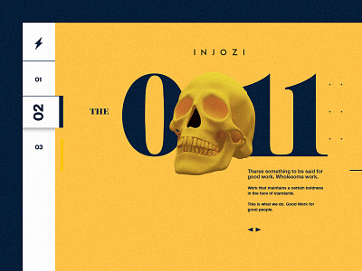 The O one one injozi skull typography ui website yellow