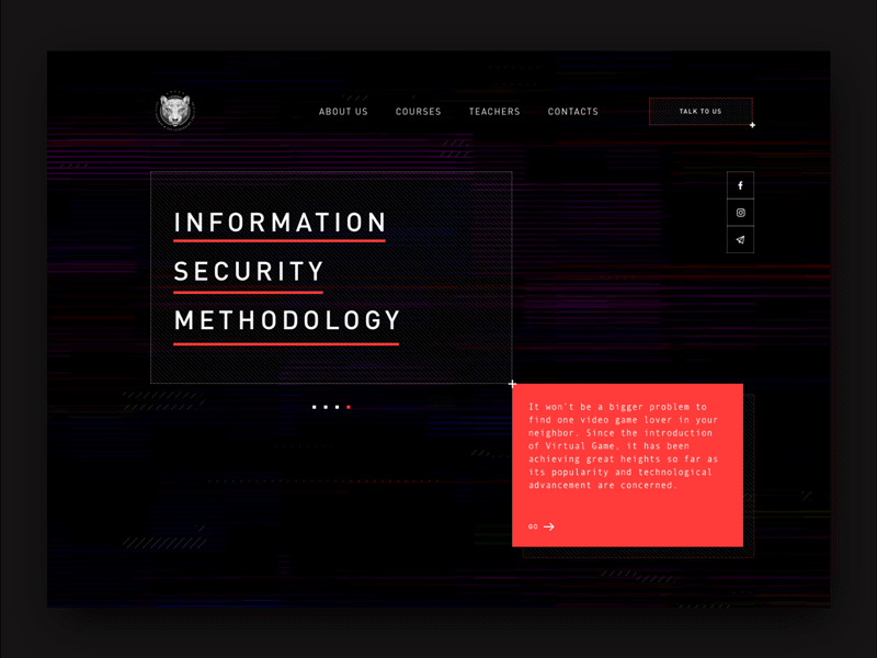 CAICA ACADEMY WEBSITE after effects education courses gif glitch information security ui web