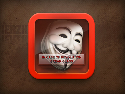 V For Vendetta box glass icon icons ios juno mask red revolution v vendetta