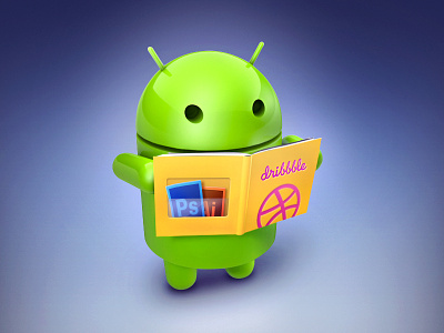 Android Robot 3d ai android book china dribbble icon juno light polish，ps realism robot