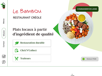 Le Bambou - Restaurant créole branding design flat graphic design illustration illustrator typography ui ux vector web website
