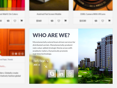 CleanUI - Who are we about company clean design ecommerce glass shop ui website