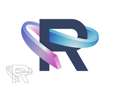 R Letter Logo 3d agency app arch branding business design gradasi graphic design identity logo modern professional r r logo simple smooth tech unique web