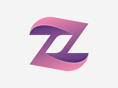 Z logo mark 3d app branding business corporate design gradient graphic design logo modern pink professional purple simple soft tech unique web z z logo
