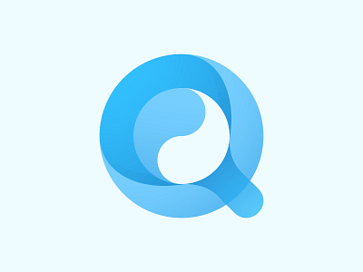 Q logo mark 3d app apparel blue branding business design gradient graphic design logo modern premium professional q q logo simple smooth tech unique web