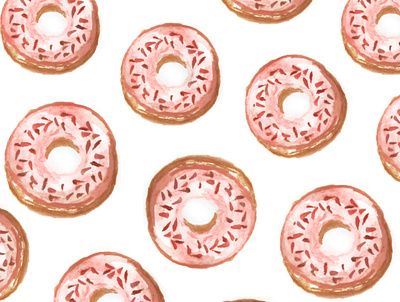 Doodle Watercolor Donut donut doodle illustration logo watercolor