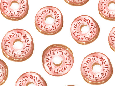 Doodle Watercolor Donut