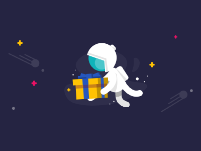 Delivery astronaut delivery gift presents space